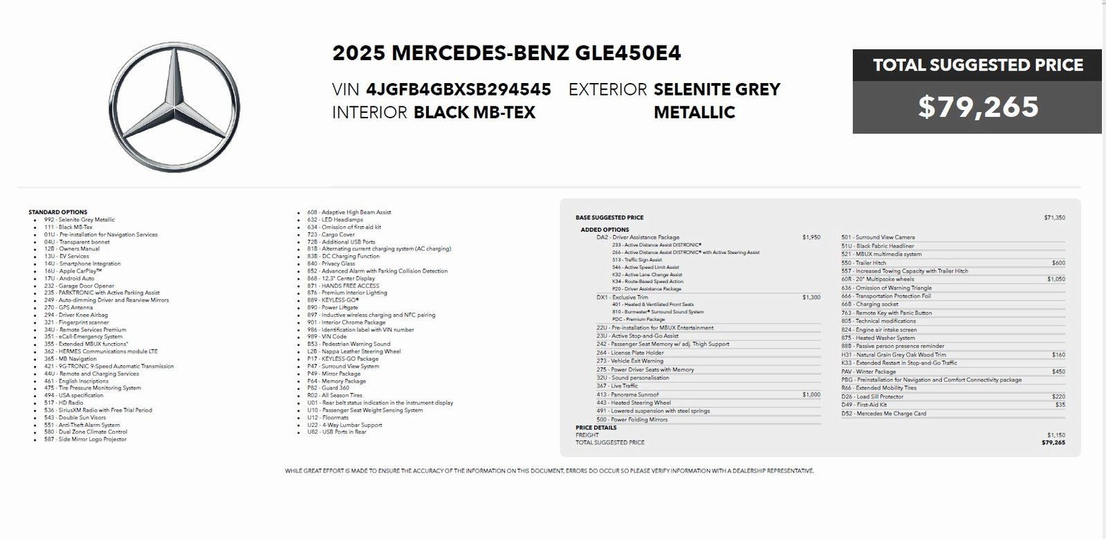 Mercedes-Benz GLE 450e 2025 GLE 450e