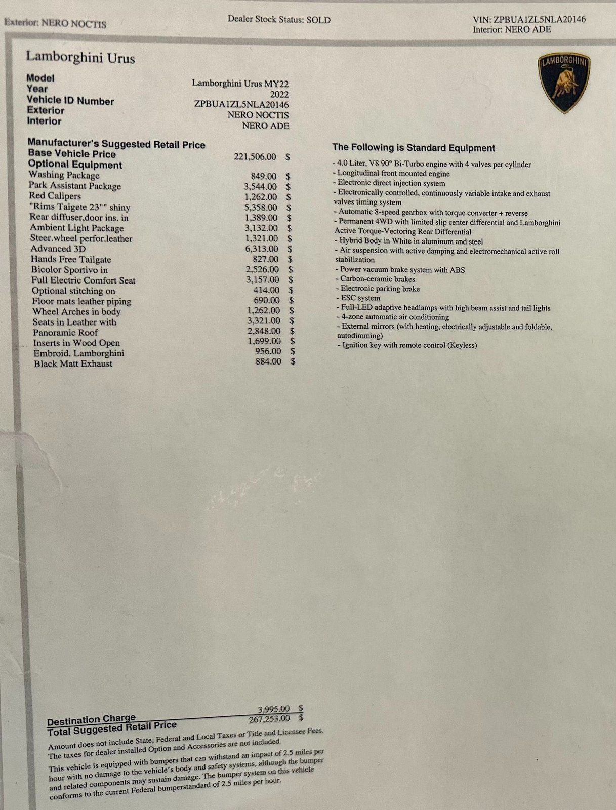 2022 Lamborghini Urus AWD